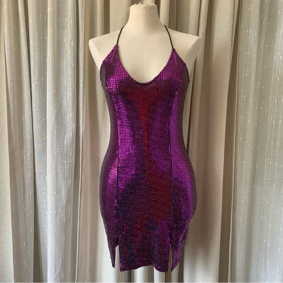 Urban Outfitters Dresses & Skirts - URBAN OUTFITTERS SEQUIN PURPLE BODYCON MINI DRESS